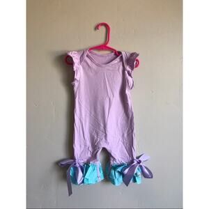 Baby Girl Purple Romper with Ruffles on Bottom